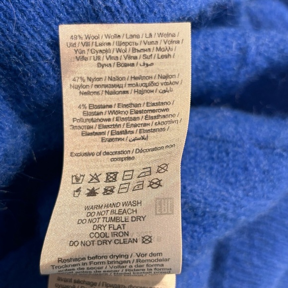 SELECTED FEMME Sz L Glowie Sweater Large Ribbing Crew Neck Wool Blend NEW - Picture 12 of 13